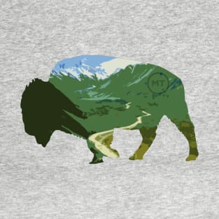 Montana Bison Nature Silhouette T-Shirt